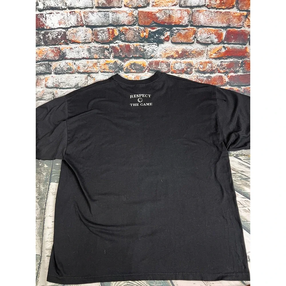 Vintage Hanes Cincinnati Reds T-Shirt Mens XL Black‎ Respect The Game MLB Logo